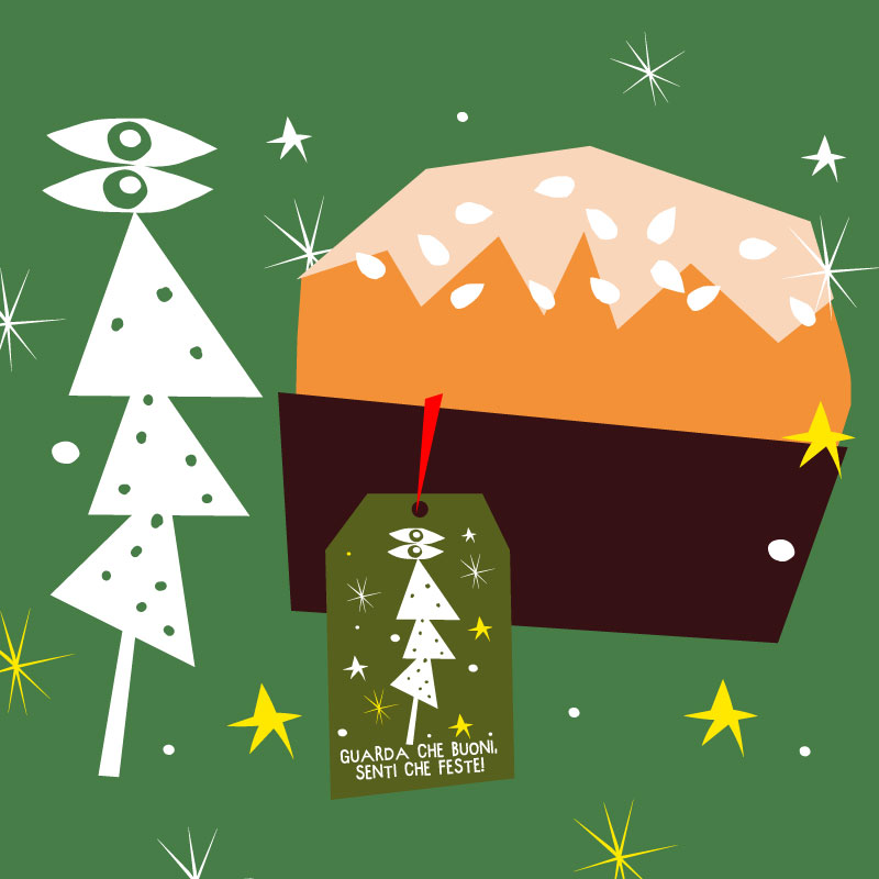 Panettone with green tag