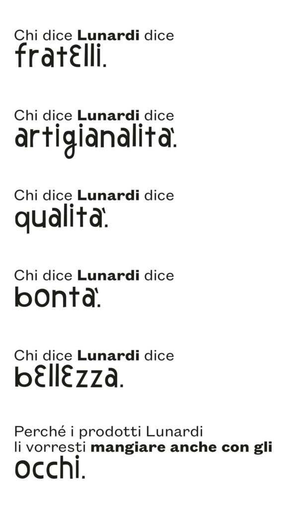 Fratelli Lunardi's manifesto in Italian