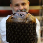 Massimiliano Lunardi showing his artisan panettone